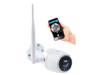 Outdoor Webcam: 7links 360°-Panorama-IP-Außen-Überwachungskamera, WLAN, Nachtsicht, App, IP66