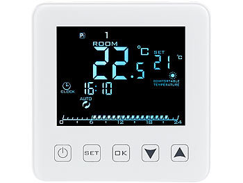 Heizungstermostat: revolt Wand-Thermostat für Fußbodenheizung,LCD,Touch-Tasten Versandrückläufer