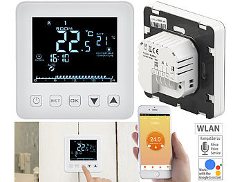 Raumthermostat WLAN: revolt WLAN-Thermostat für Fußbodenheizungen, für Siri, Alexa & GA