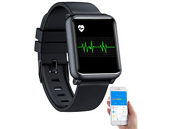Smartwatch mit EKG und Blutdruck: newgen medicals Fitness-Uhr mit EKG- & Blutdruckanzeige, Versandrückläufer