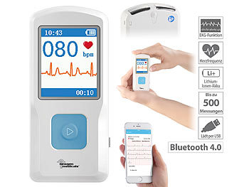 EKG Gerät: newgen medicals Mobiles medizinisches EKG-Messgerät mit PC-Software und App
