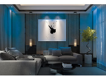 Luminea Home Control 8er-Set WLAN-RGB/CCT-Glas-Lampe, GU10, für Siri, Alexa & GA, 4,5 W
