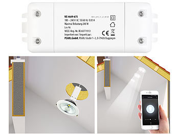 Luminea Home Control 3er-Set WLAN-Schalter mit Dimmer, für Siri, Alexa & Google Assistant
