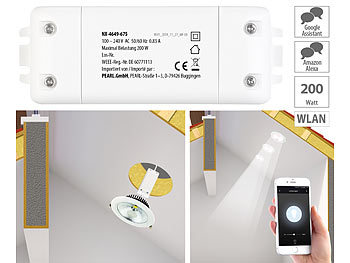 WLAN Schalter für Licht: Luminea Home Control WLAN-Schalter mit Dimmer-Funktion, für Siri, Alexa & Google Assistant