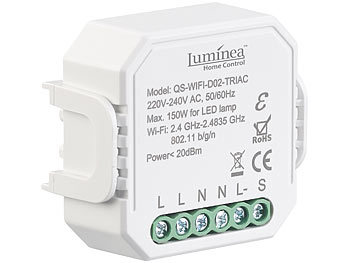 LED Dimmer App: Luminea Home Control WLAN-Unterputz-Lichtschalter und -Dimmer, mit App und Sprachsteuerung