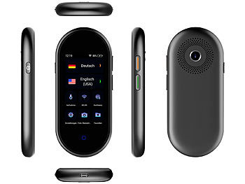 simvalley Mobile Mobiler Echtzeit-Sprachübersetzer; 106 Sprachen; Touchscreen; Kamera