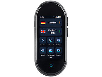 simvalley Mobile Mobiler Echtzeit-Sprachübersetzer; 106 Sprachen; Touchscreen; Kamera