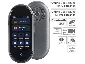 simvalley Mobile 2er-Set mobile Echtzeit-Sprachübersetzer, 106 Sprachen, Touchscreen
