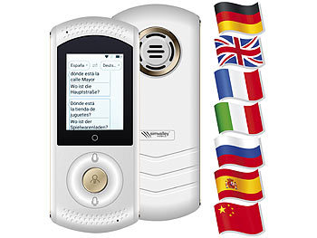 simvalley Mobile Mobiler Echtzeit-Sprachübersetzer, 75 Sprachen, 4G/LTE, WLAN, weiß