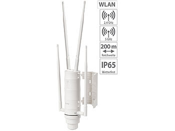 WLAN Antenne außen: 7links Wetterfester Outdoor-WLAN-Repeater mit 1.200 Mbit/s, für 2,4 & 5 GHz