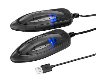 infactory 4er-Set portable USB-Schuhtrockner mit UV-Licht und 2 Trocken-Modulen