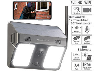 VisorTech Kabellose WLAN-IP-Kamera, Flutlicht, Full HD, Versandrückläufer