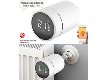 ZigBee Thermostat & App: revolt Smartes Heizkörperthermostat, Sprachsteuerung, für Tuya-ZigBee-Gateway