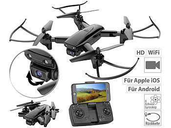 Drohnen: Simulus Faltbarer WiFi-FPV-Quadrocopter mit HD Kamera, Optical Flow, App