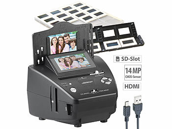 Bilder digitalisieren: Somikon Stand-Alone-Foto-, Dia- & Negativscanner, 2.850 dpi, 20 MP, Display