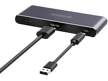 Xystec WLAN-USB-3.0-Hub mit 4 einzeln schaltbaren Ports, App, Sprachsteuerung