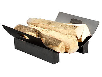 Kaminholzkorb: Carlo Milano Metall-Holzkorb für dekorative Brennholz-Lagerung