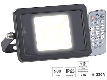 LED Scheinwerfer: Luminea Wetterfester LED-Fluter, Radar-Bewegungssensor, Fernbedienung, 10 W