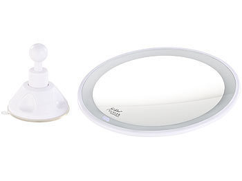 Sichler Beauty Saugnapf-Kosmetikspiegel mit LED-Licht und Akku, Versandrückläufer
