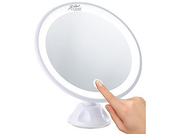Sichler Beauty Saugnapf-Kosmetikspiegel mit LED-Licht und Akku, Versandrückläufer