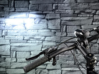 KryoLights LED-Fahrradlampe FL-110 & Rücklicht mit Batteriebetrieb, StVZO-zugel.
