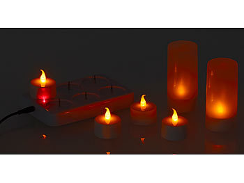 Lunartec 6 LED-Akku-Teelichter, flackernde Flamme, Versandrückläufer