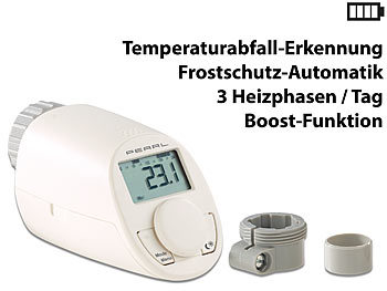 PEARL Programmierbares Energiespar-Heizkörper-Thermostat mit Boostfunktion