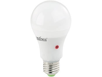 Luminea 4er-Set LED-Lampen mit Dämmerungssensor, E27, 12W, 1.000 lm, warmweiß