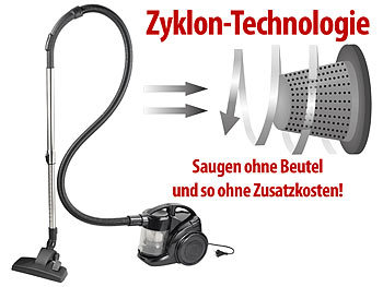 Sichler Zyklon-Staubsauger BLS-170, 3,6 kg leicht, 23 kPa Saugleistung