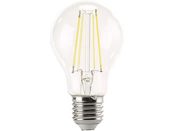 Luminea LED-Filament-Lampen, 806 Lm, 6 Watt, 6.500 K, tageslichtweiß, 4er-Set
