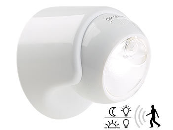 Lunartec LED-Außenlicht, Lichtsensor, Bewegungsmelder, Kugelkopf, IP44, 30 lm
