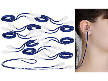 Ohrstöpsel: newgen medicals Profi-Gehörschutzstöpsel mit Lamellen & Umhänge-Kordel, 10 Paar, 29 dB