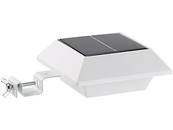 Lunartec 2er-Set Solar-LED-Dachrinnenleuchten mit PIR-Sensor, 160 lm, 2W, IP44