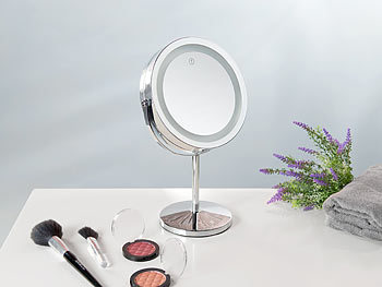 Kosmetik-Standspiegel mit Akku, Akkubetrieb, akkubetrieben, wiederaufladbar