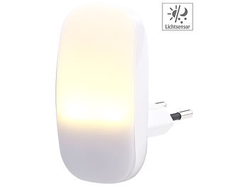 Lampe für Steckdose: Lunartec Kompaktes LED-Steckdosen-Nachtlicht, Dämmerungssensor, 1 lm, 0,25 Watt