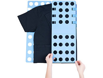 PEARL Wäsche-Faltbrett für Hemden & Co., 68 x 57 cm, blau, klappbar