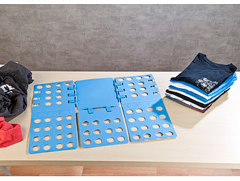 PEARL Wäsche-Faltbrett für Hemden & Co., 68 x 57 cm, blau, klappbar