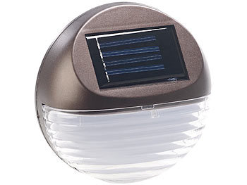 Lunartec 3er-Set Solar-LED-Zaunleuchte für Hauswand & Treppe, Lichtsensor, IP44