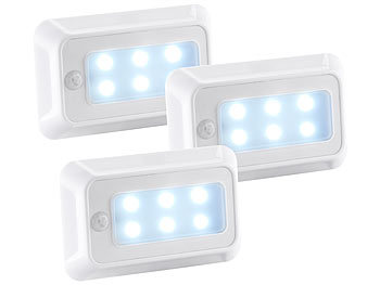 Bewegungslicht innen: Luminea LED-Nachtlicht mit Bewegungs- & Dämmerungs-Sensor, Batterie, 3er-Set