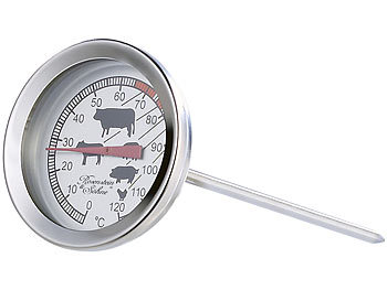 Fleischthermometer: Rosenstein & Söhne Analoges XL Fleisch- und Braten-Thermometer