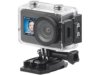 Somikon UHD-Action-Cam mit 2 Displays, WLAN und Sony-Bildsensor, IPX8