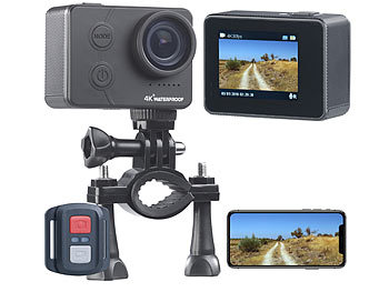 Somikon UHD-Action-Cam mit WLAN, Sony-Sensor, Versandrückläufer