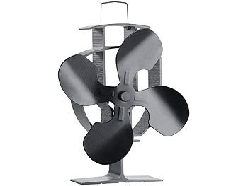 Carlo Milano Stromloser Kaminofen-Ventilator mit 4 Lüfter-Blättern, für 60 - 350 °C