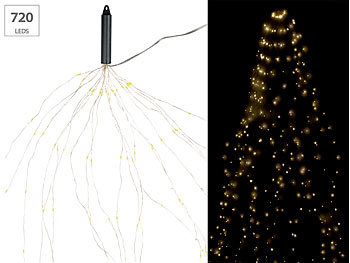 Tannenbaumüberwurf: Lunartec Christbaum-Überwurf-Lichterkette, 20 Girlanden & 720 warmweiße LEDs