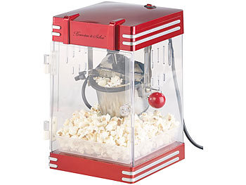 Popcornmaker: Rosenstein & Söhne Mini-Retro-Popcorn-Maschine 'Theater' im 50er-Jahre-Look, 230 Watt