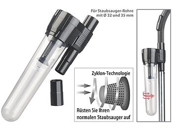 Zyklonaufsatz: Sichler Zyklon-Saug-Aufsatz für herkömmliche Staubsauger mit Rohr-Ø 32 / 35 mm