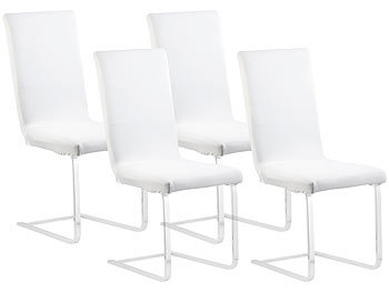 Sitzhussen: infactory 4er-Set Stretch-Stuhlhussen, OEKO-TEX® Standard 100, 42x42x60 cm, weiß