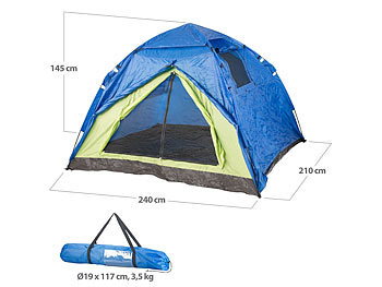 Campingzelte: Semptec Automatik-Kuppelzelt für 4 Personen, 5.000 mm Wassersäule