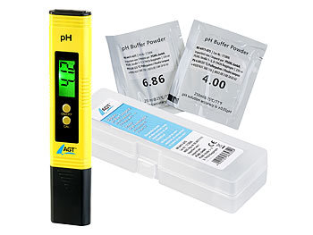 AGT Digitales pH-Wert-Testgerät mit ATC-Funktion & LCD, pH 0 - 14, 2er-Set