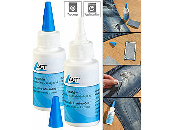 AGT 8er-Set Textilkleber, schnell trocknend und hitzebeständig, 8x 60 ml